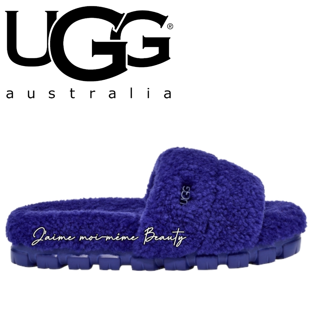 UGG Australia Cobalt Blue Shearling Cozetta Slides WOMEN SIZE 9 - Picture 2 of 15
